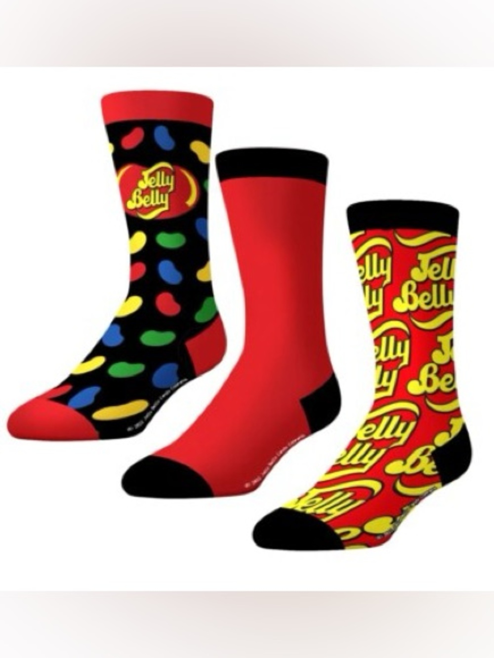 Jelly Belly Kids Crew Socks 3 Pack Crazy Boxer M/L Shoe Size 1-7 NWT
